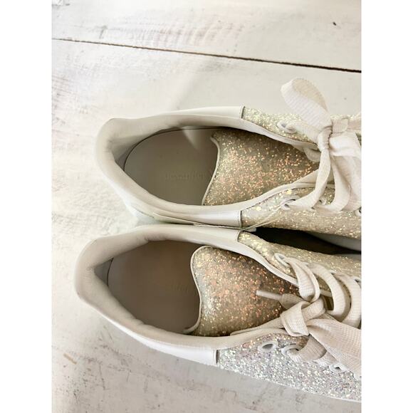 Alexander McQueen Low Top Chunky Sneaker Silver Glitter Women's Size 40E / 10 - Picture 5 of 11